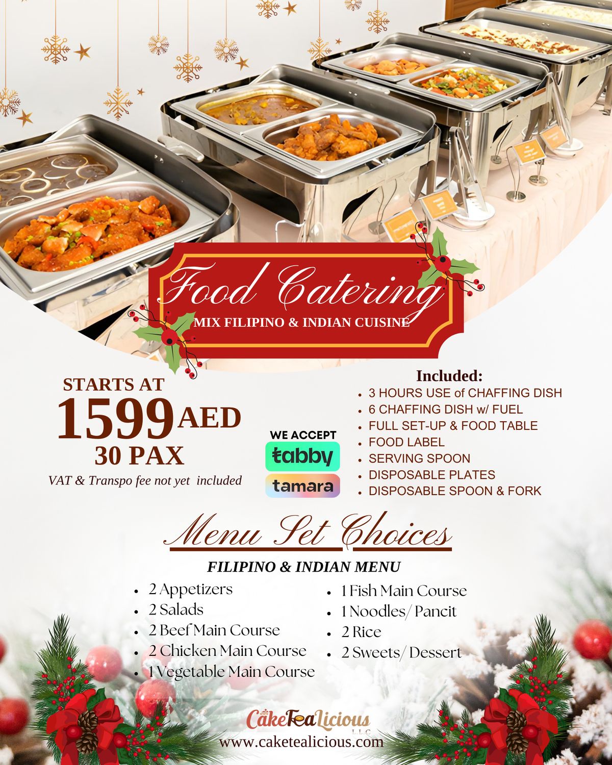FOOD CATERING - MIX FILIPINO-INDIAN NORTH MENU