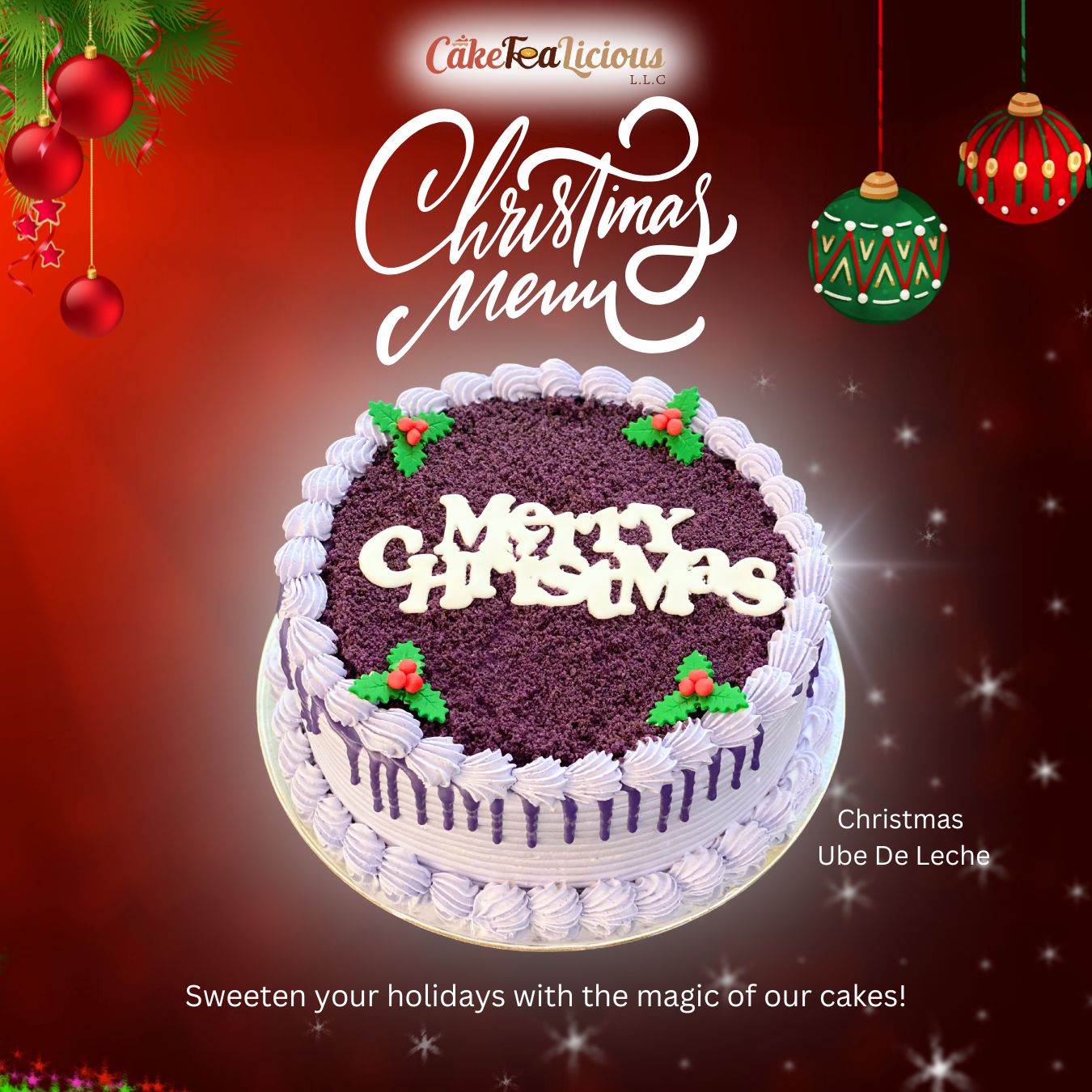 Ube De Leche Christmas Cake