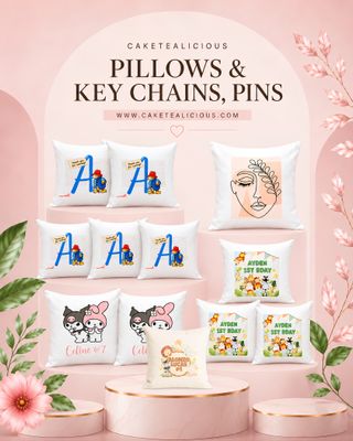 Pillows &amp; Key Chains, Pins