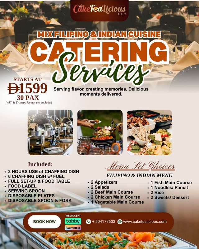 FOOD CATERING - MIX FILIPINO-INDIAN NORTH MENU