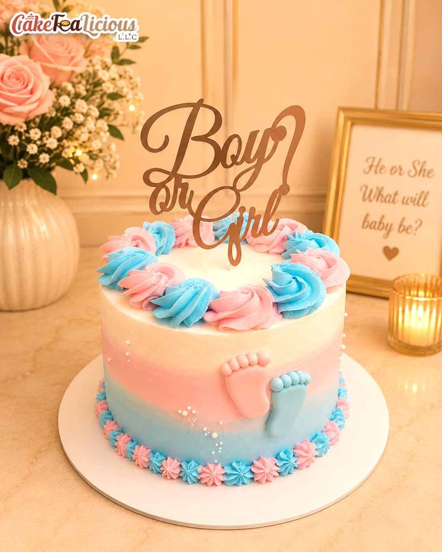 Gender Reveal Cake 2
