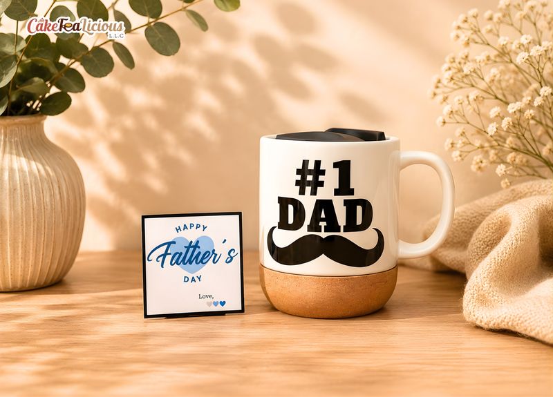 #1 DAD Ceramic Mug with LID