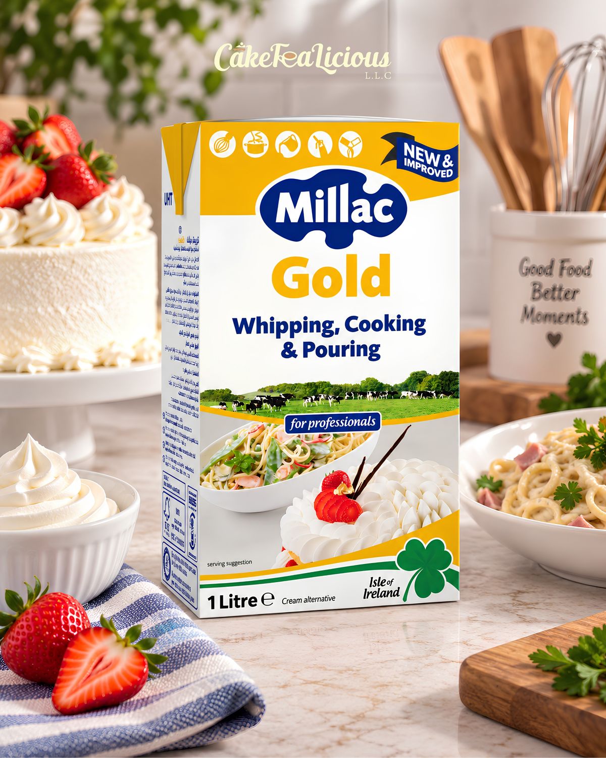 Millac Gold UHT Whipping Cream 33.5% 1ltr