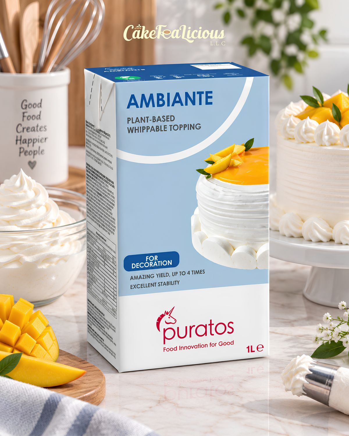 Puratos Ambiante Plant Based Whippable Topping 1L