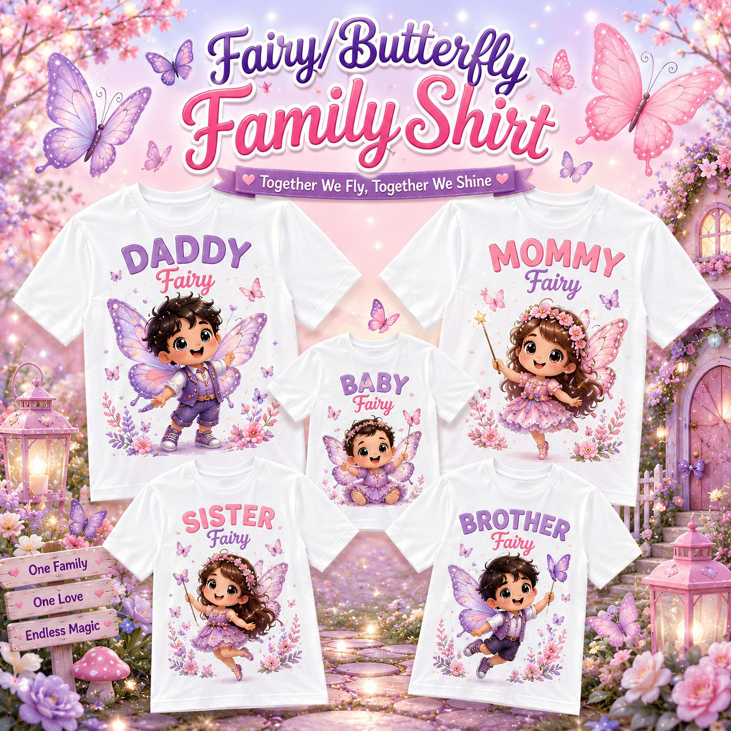 Butterfly Family Theme Shirts