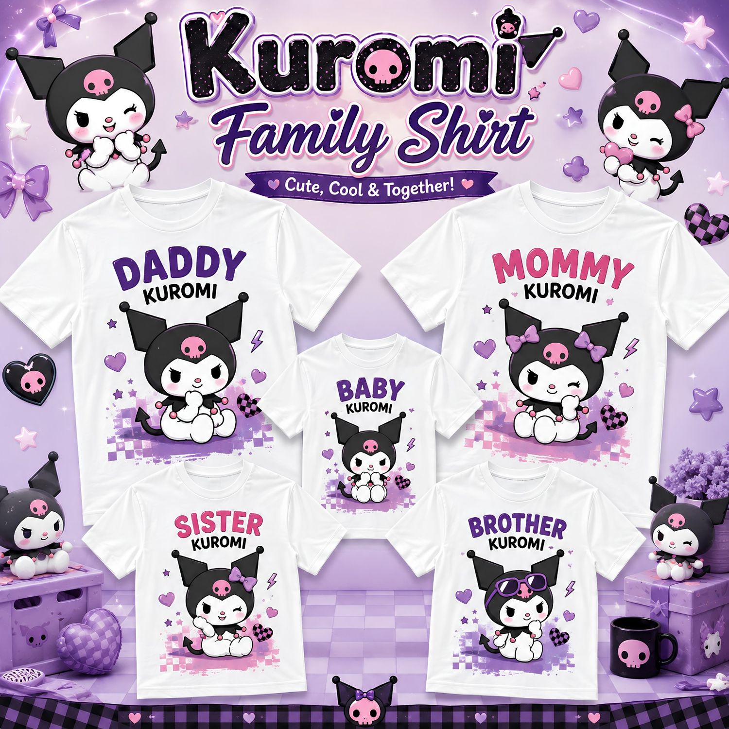 Kuromi Family Theme Shirts