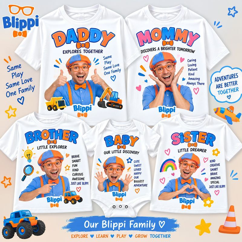 Blippi Family Theme Shirts