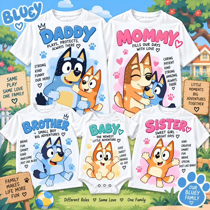 Bluey Theme Shirts