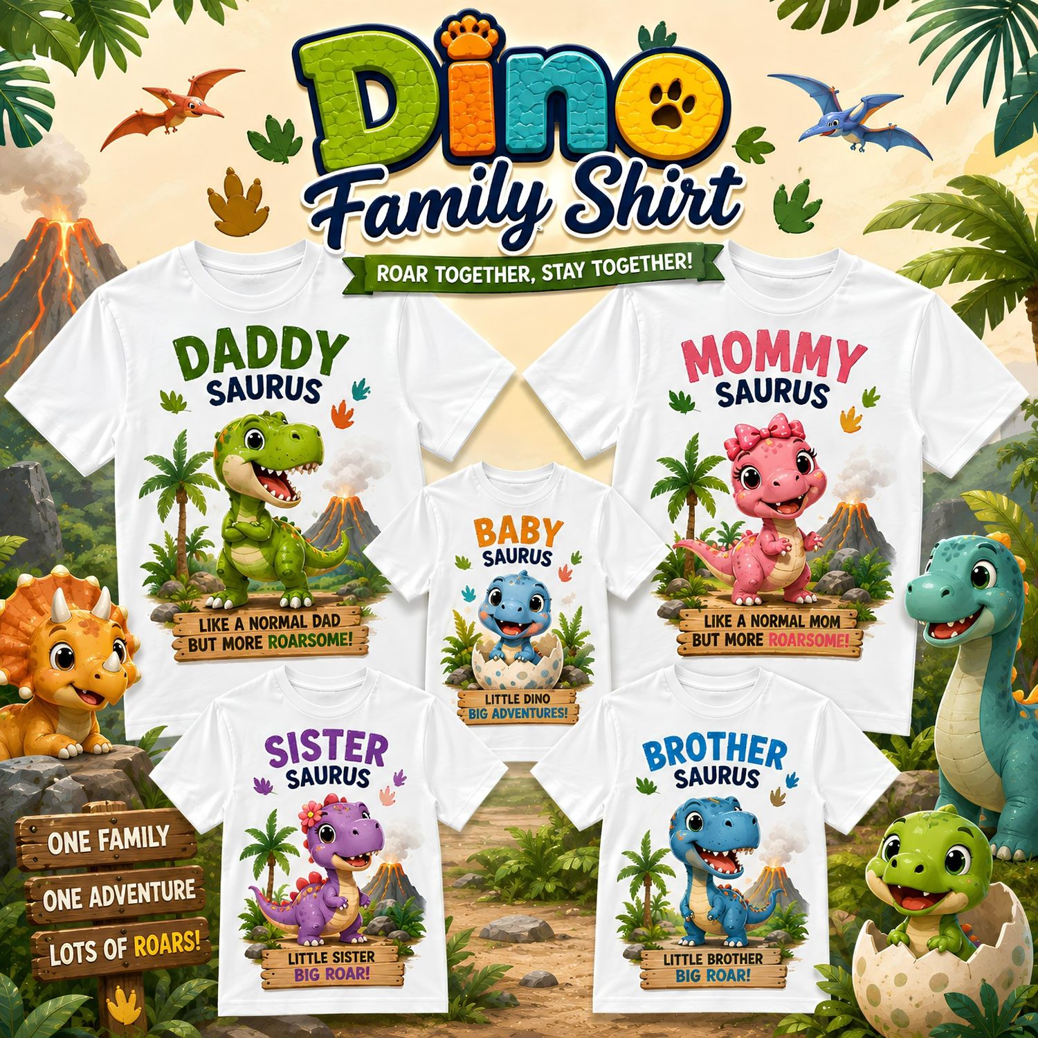 Dino 2 Theme Shirts