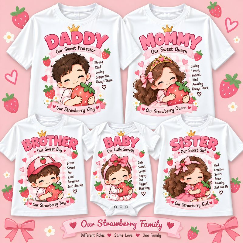 Strawberry Family Theme Shirts