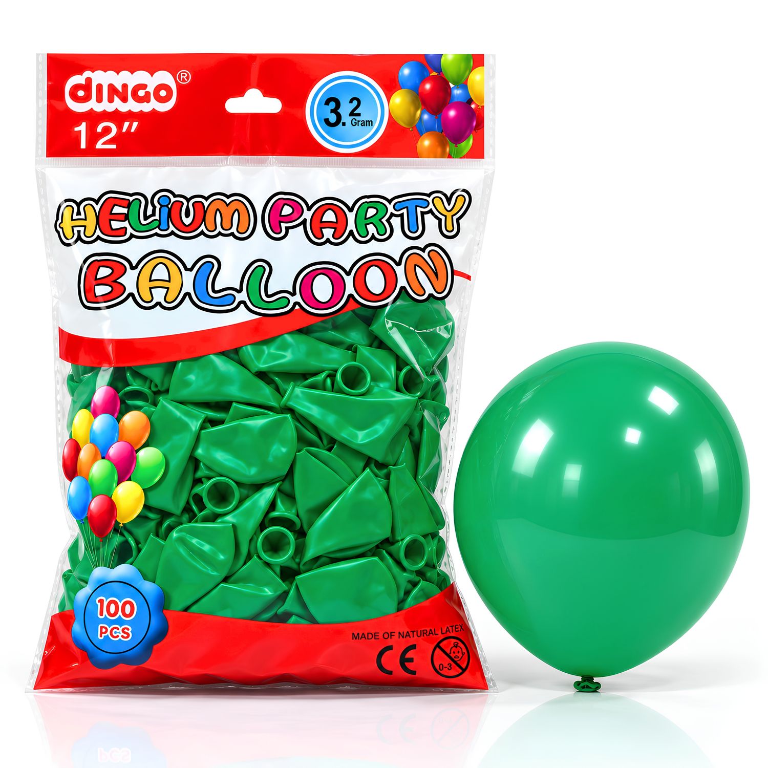 Standard Green 100pcs 12″ 3.2g Latex Balloon