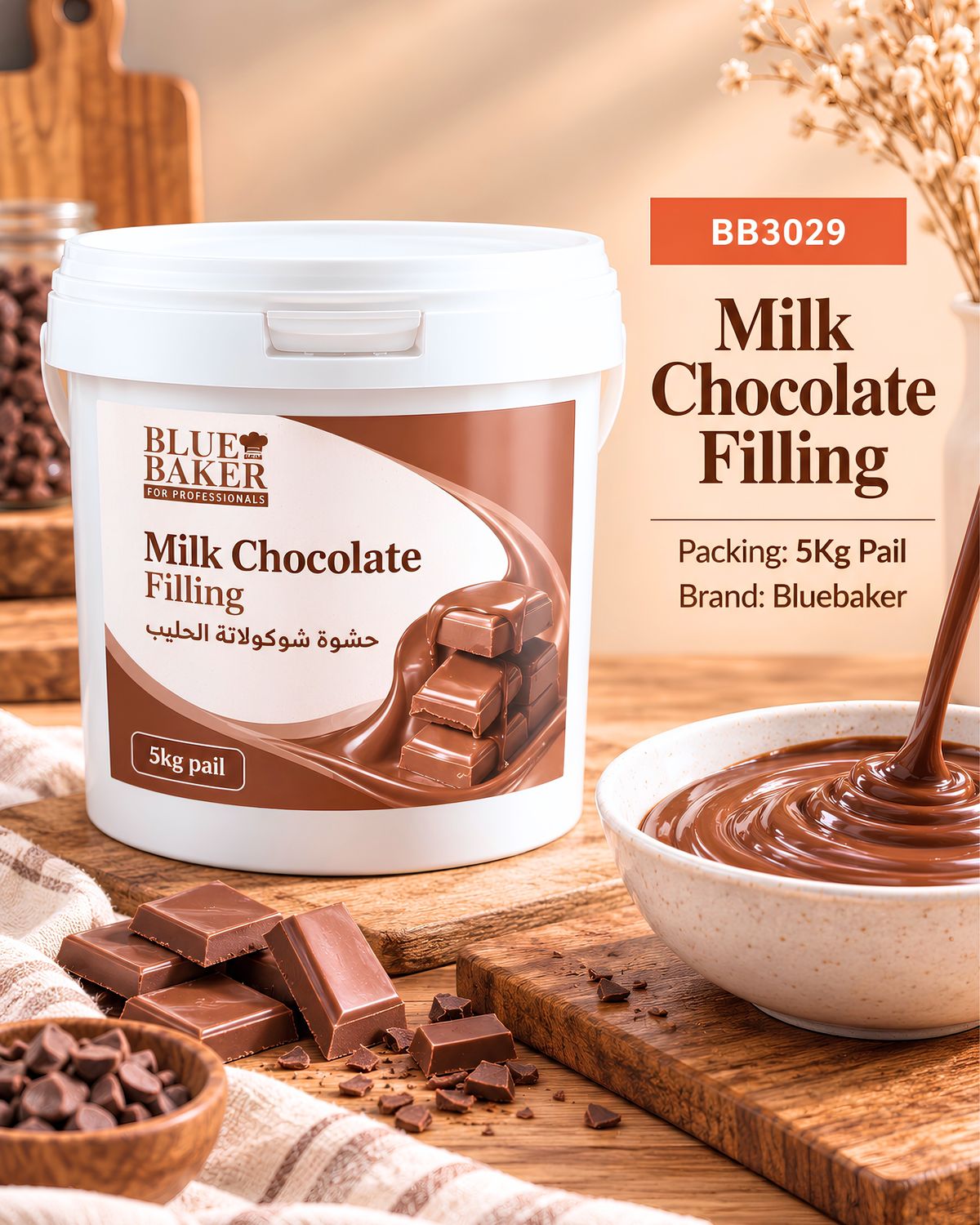 Milk Chocolate Filling 5Kg Pail Bluebaker