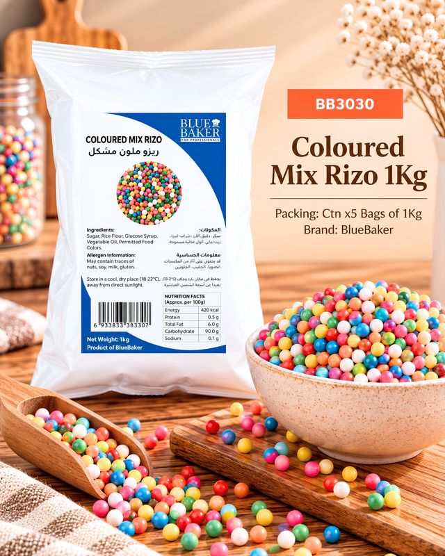 Coloured Mix Rizo Bag 1Kg	Bluebaker