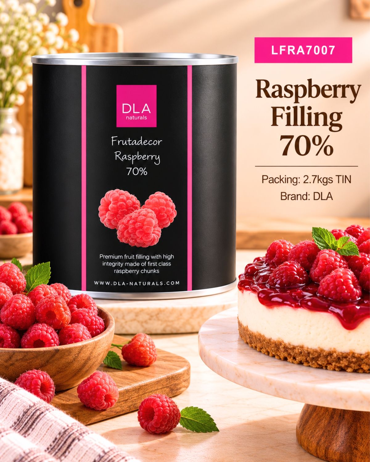 Raspberry Filling 70% 2.7Kgs