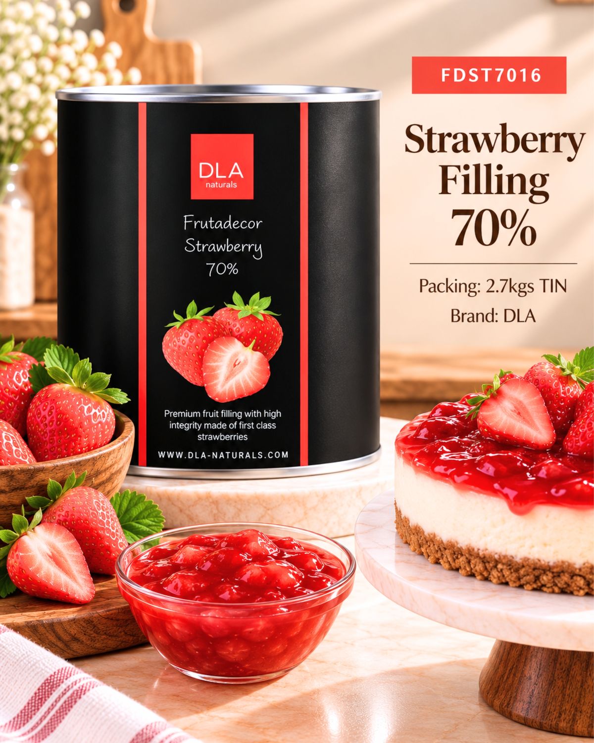 Strawberry Filling 70% 2.7Kgs