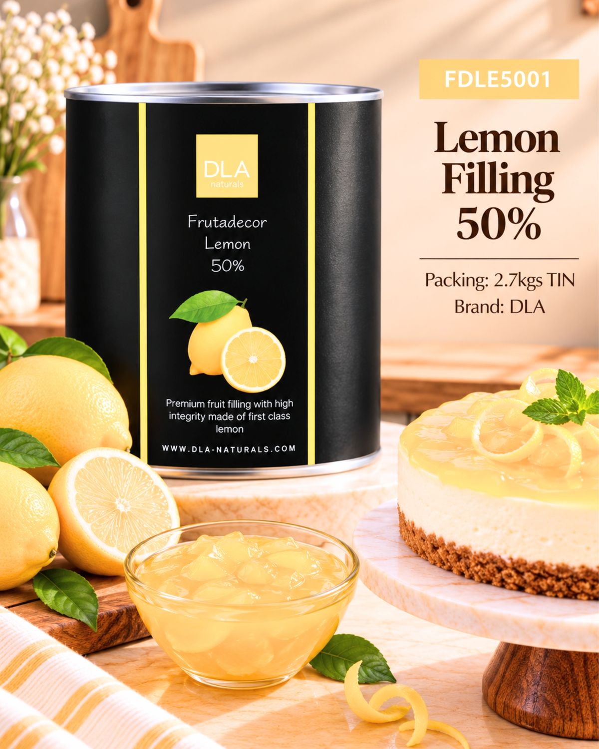 Lemon Filling 50% 2.7Kgs