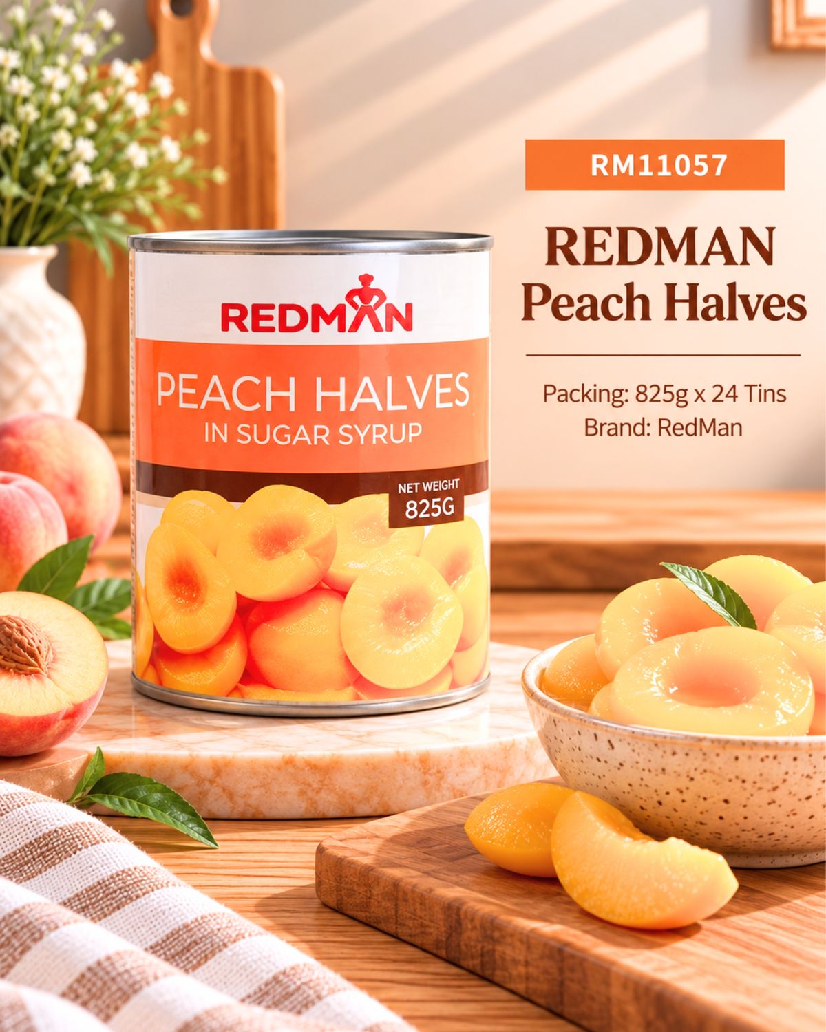 REDMAN Peach Halves 825g