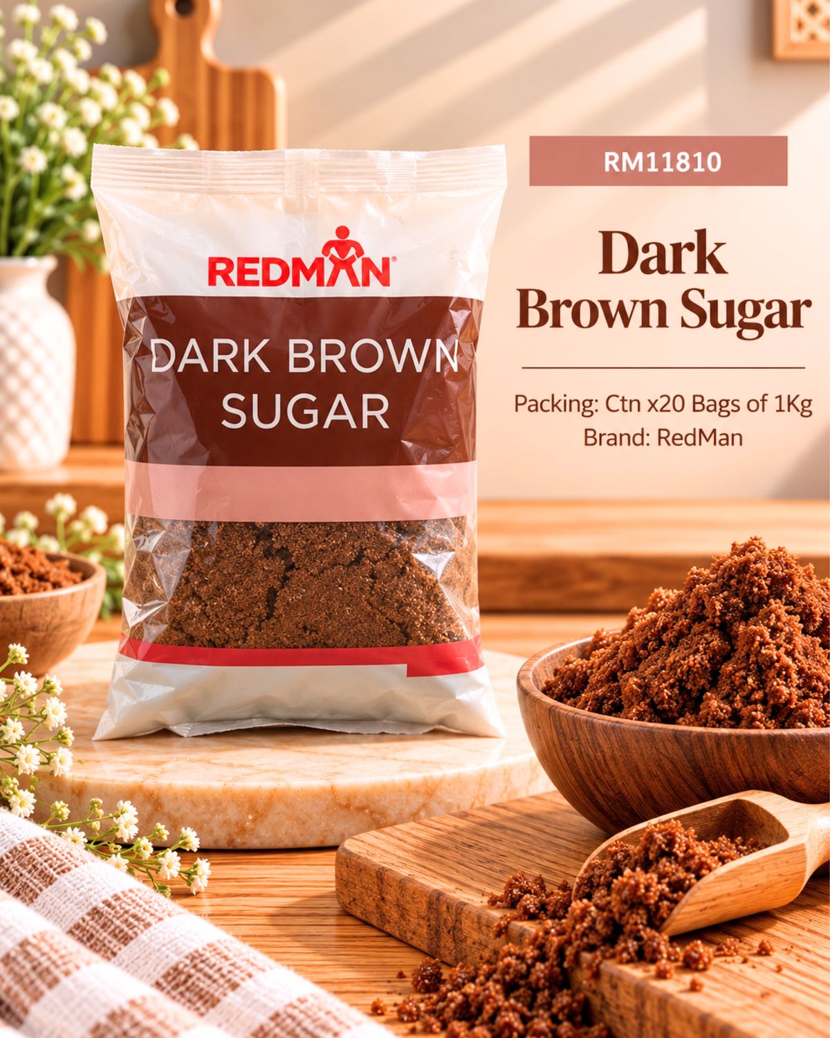 Dark Brown Sugar  1Kg RedMan