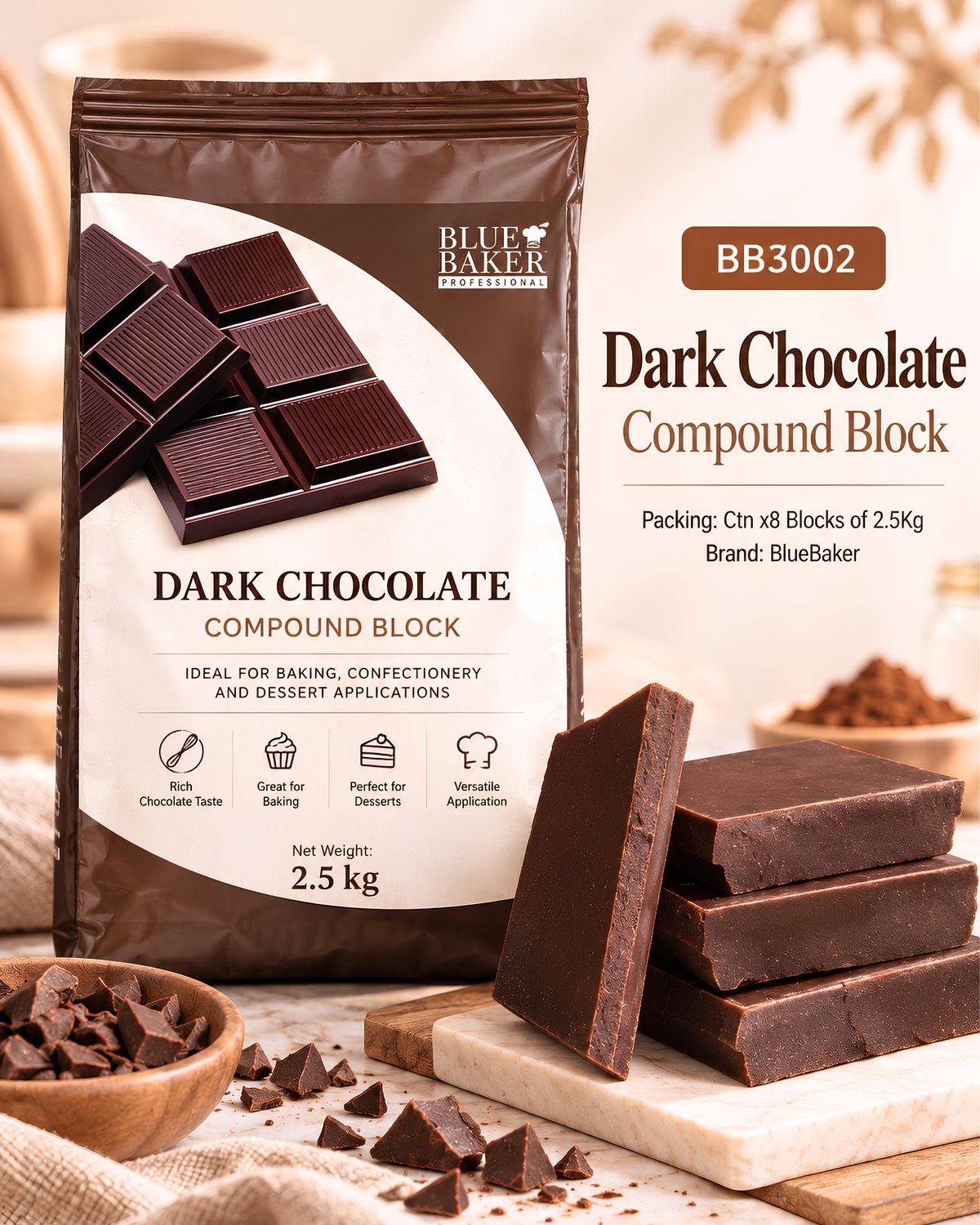 Dark Chocolate Compound	Blocks 2.5Kg