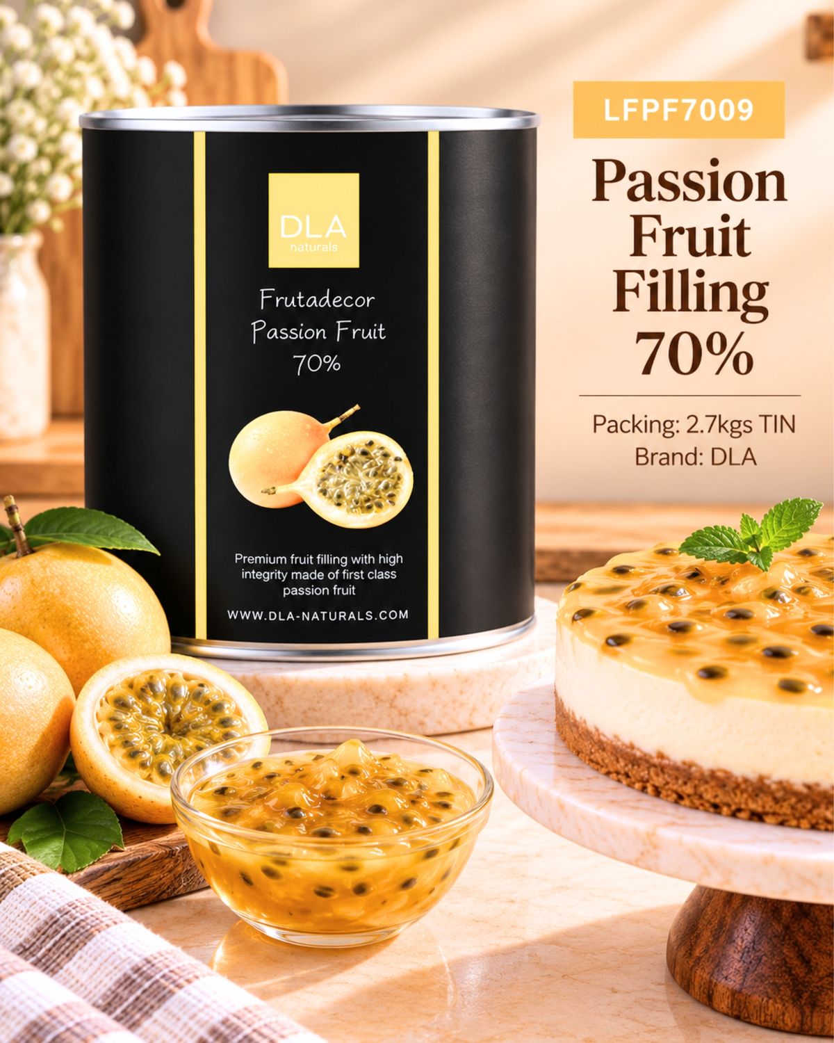 Passion Fruit Filling 70% 2.7Kgs