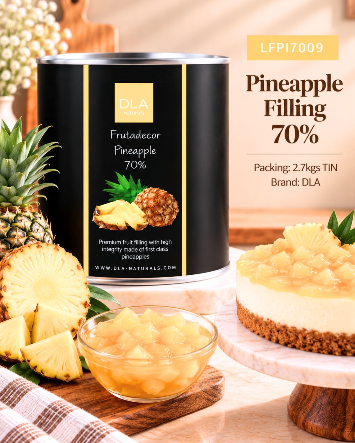 Pineapple Filling 70% 2.7Kgs
