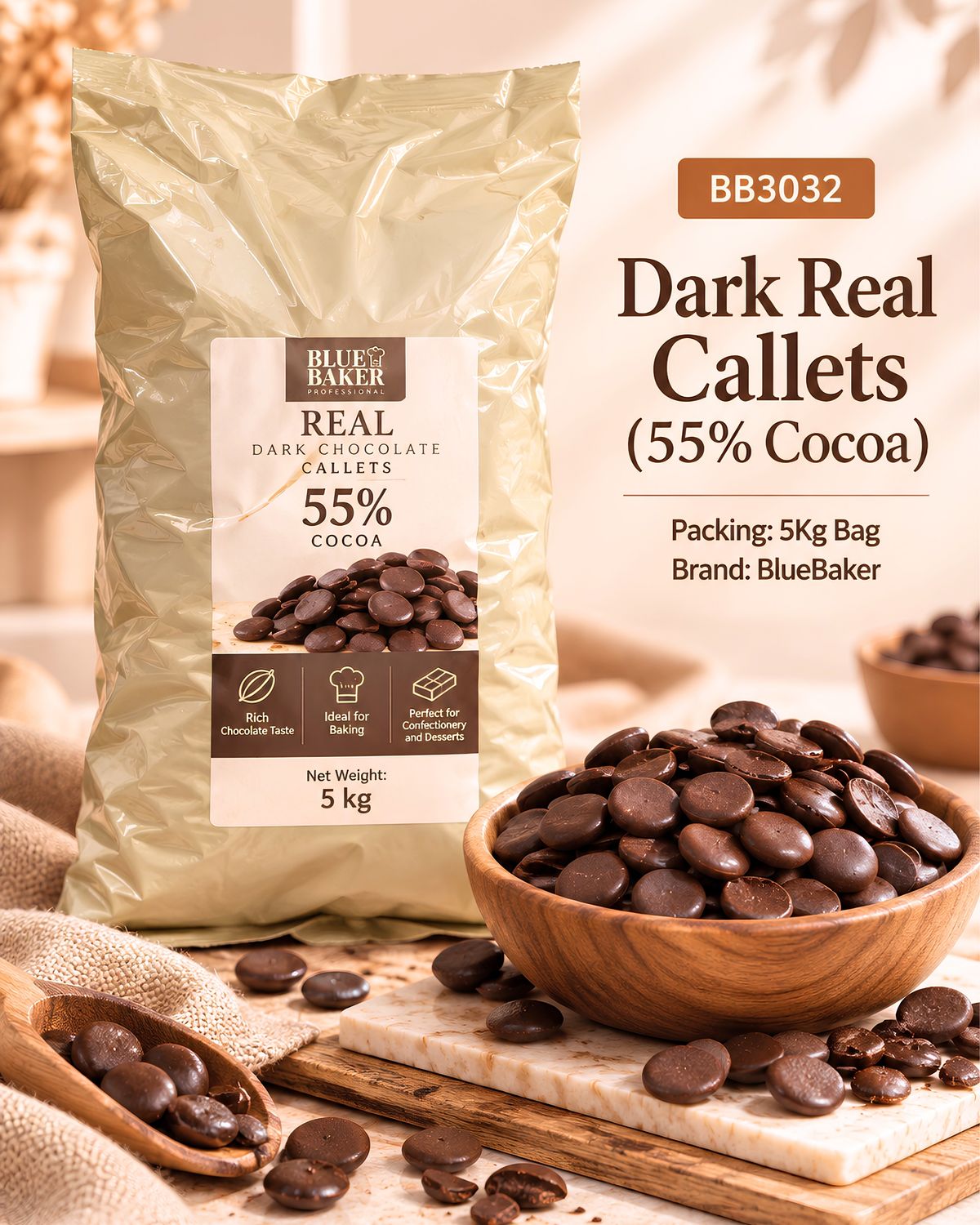 Dark Chocolate Comp. Callets Bags of 5Kg