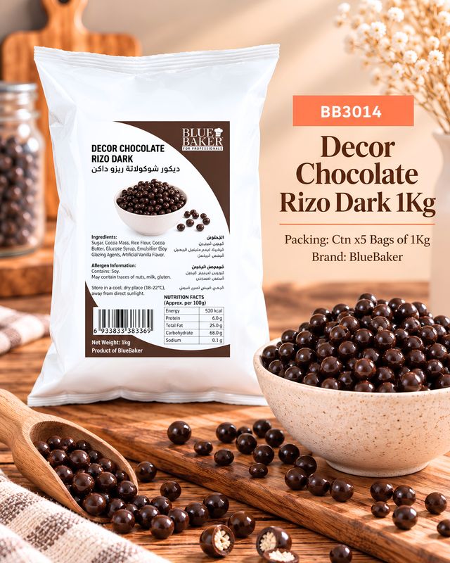 Decor Chocolate Rizo Dark 1Kg	Bluebaker