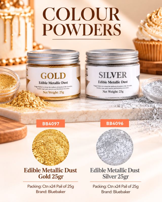 Edible Metallic Dust Silver 25gr Bluebaker