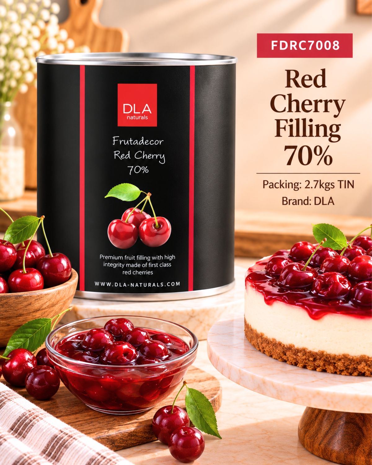 Red Cherry Filling 70% 2.7Kgs
