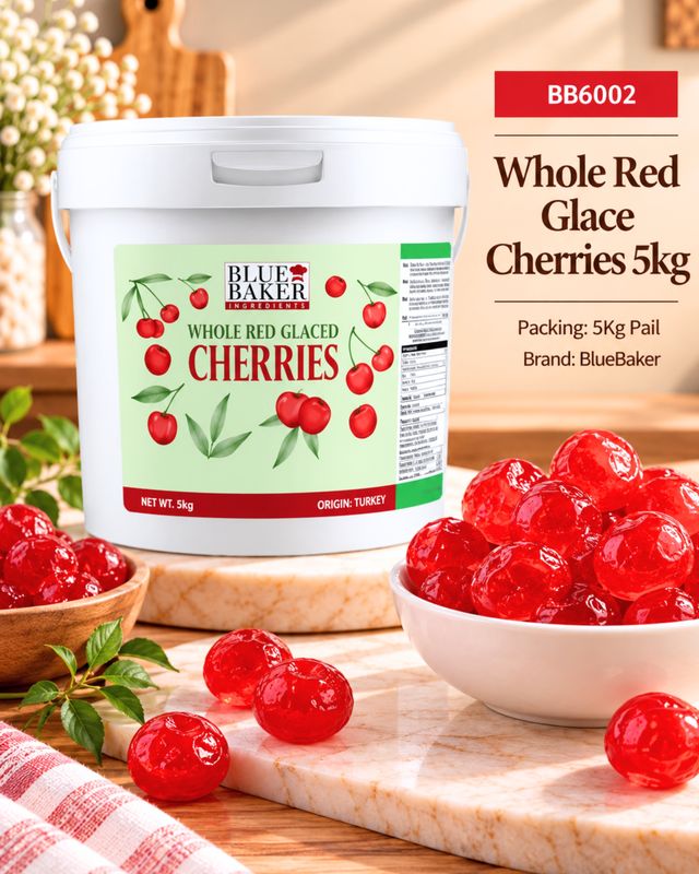 Whole Red Glace Cherries 5kg