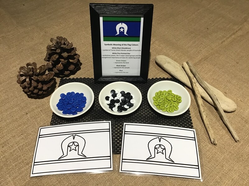 Torres Strait Islander Inspired Flag and Button Set