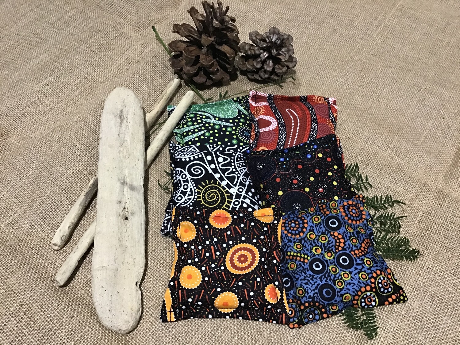 Aboriginal Art Inspired Bean Bag Set - Multi