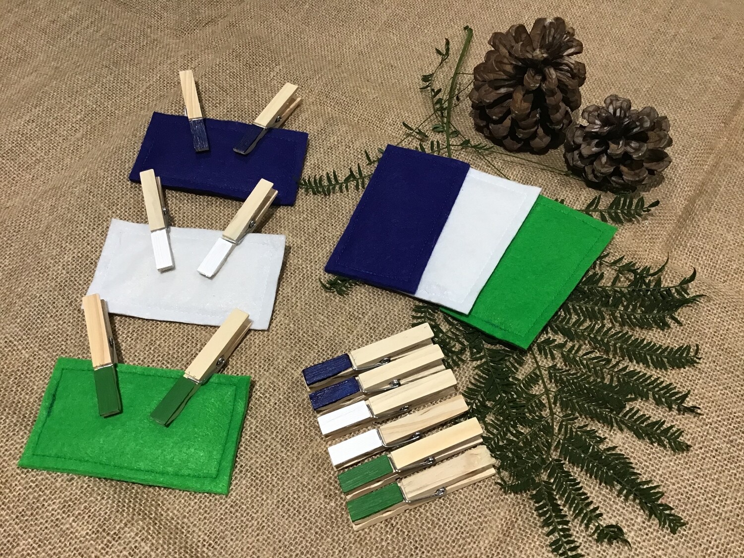 Torres Strait Islander Inspired Peg and Felt Colour Match
