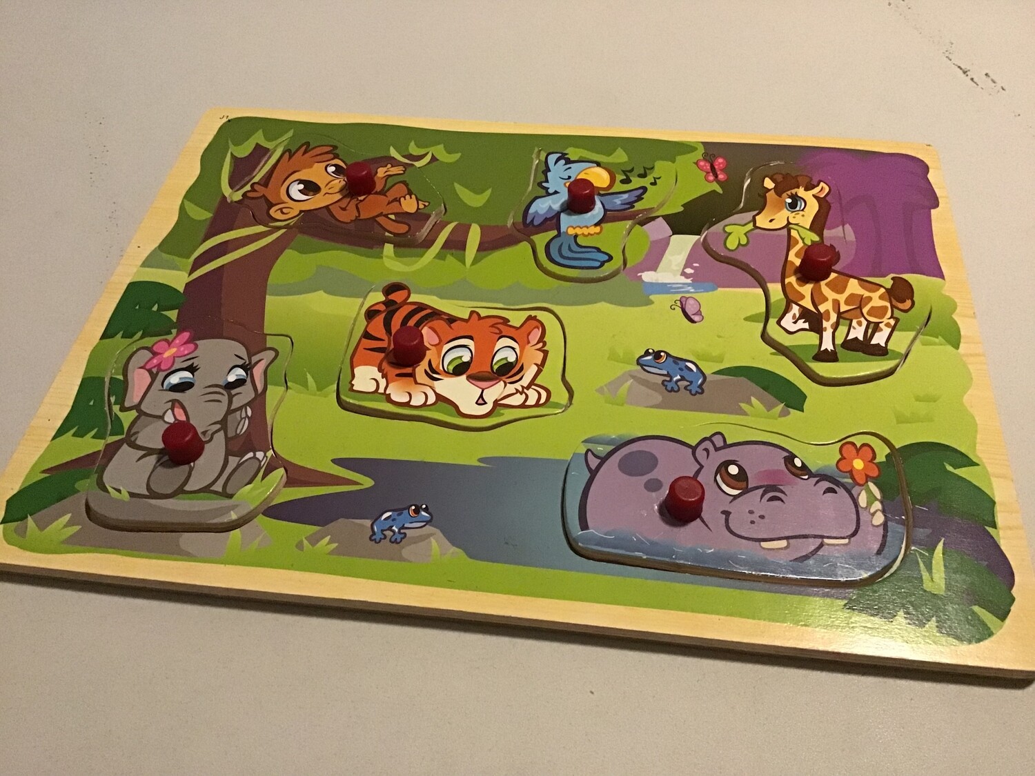 Jungle Animals Wooden 6pce Puzzle