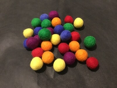 Felt Balls - Rainbow