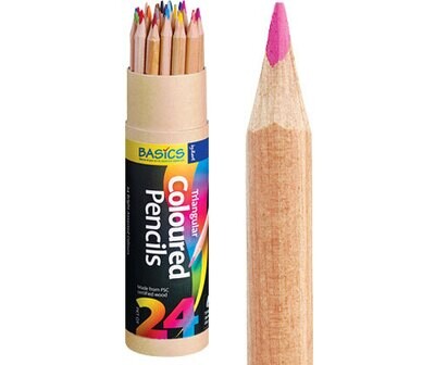 Basics Triangular Colour Pencils 24&#39;s