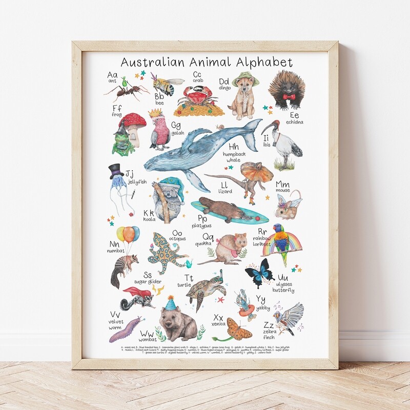 Australian Animal Alphabet Poster - A3