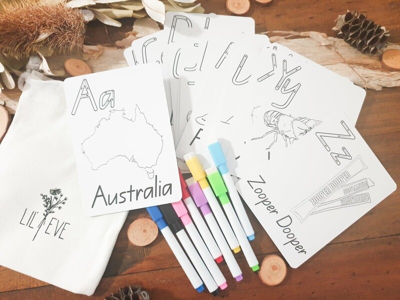 Australian Colour &amp; Wipe Alphabet Cards