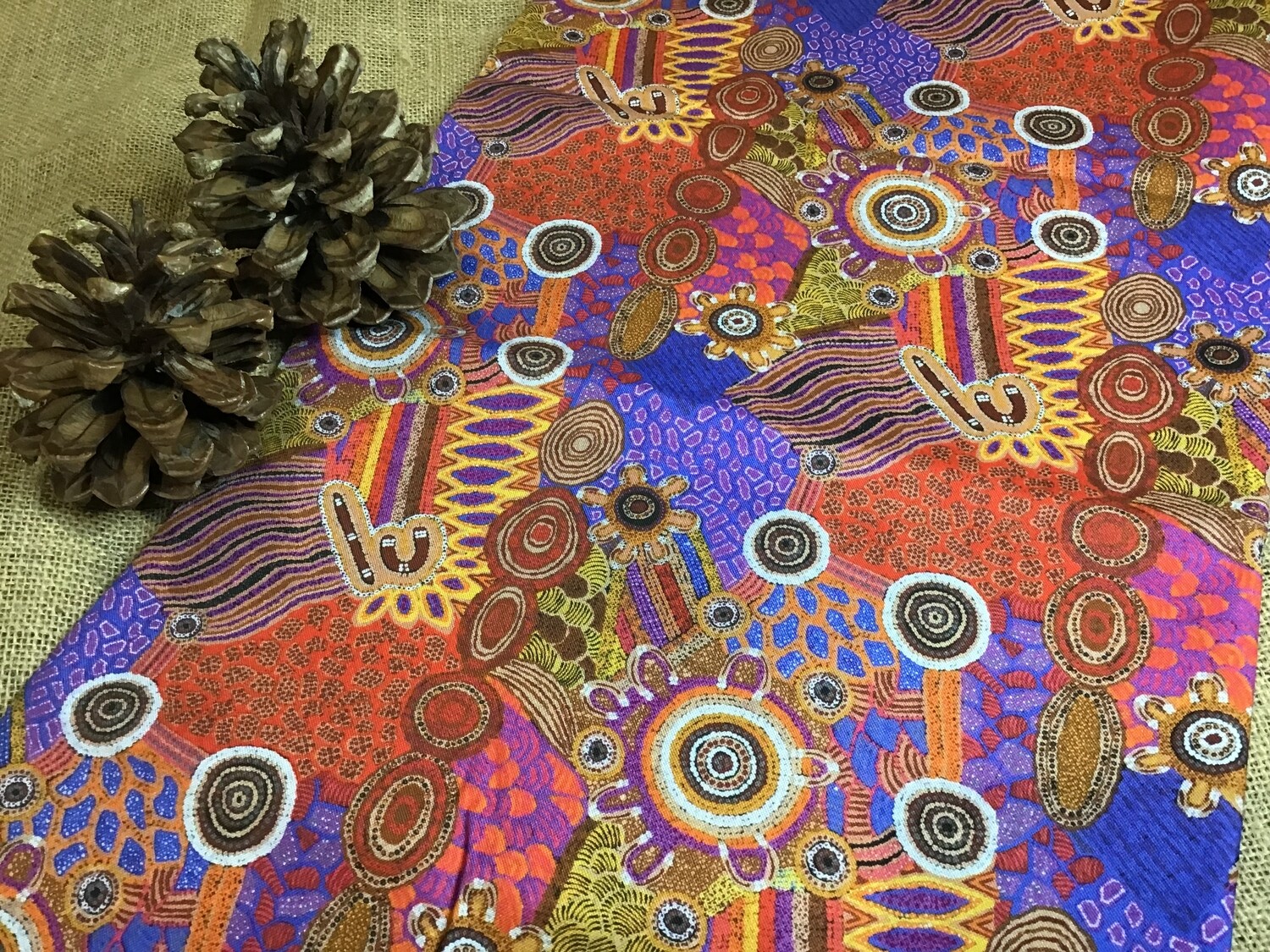 Aboriginal Inspired Dolls Trousers, Art Design: Desert Fringe-Rush Dreaming by Jennifer Napaljarri Lewis