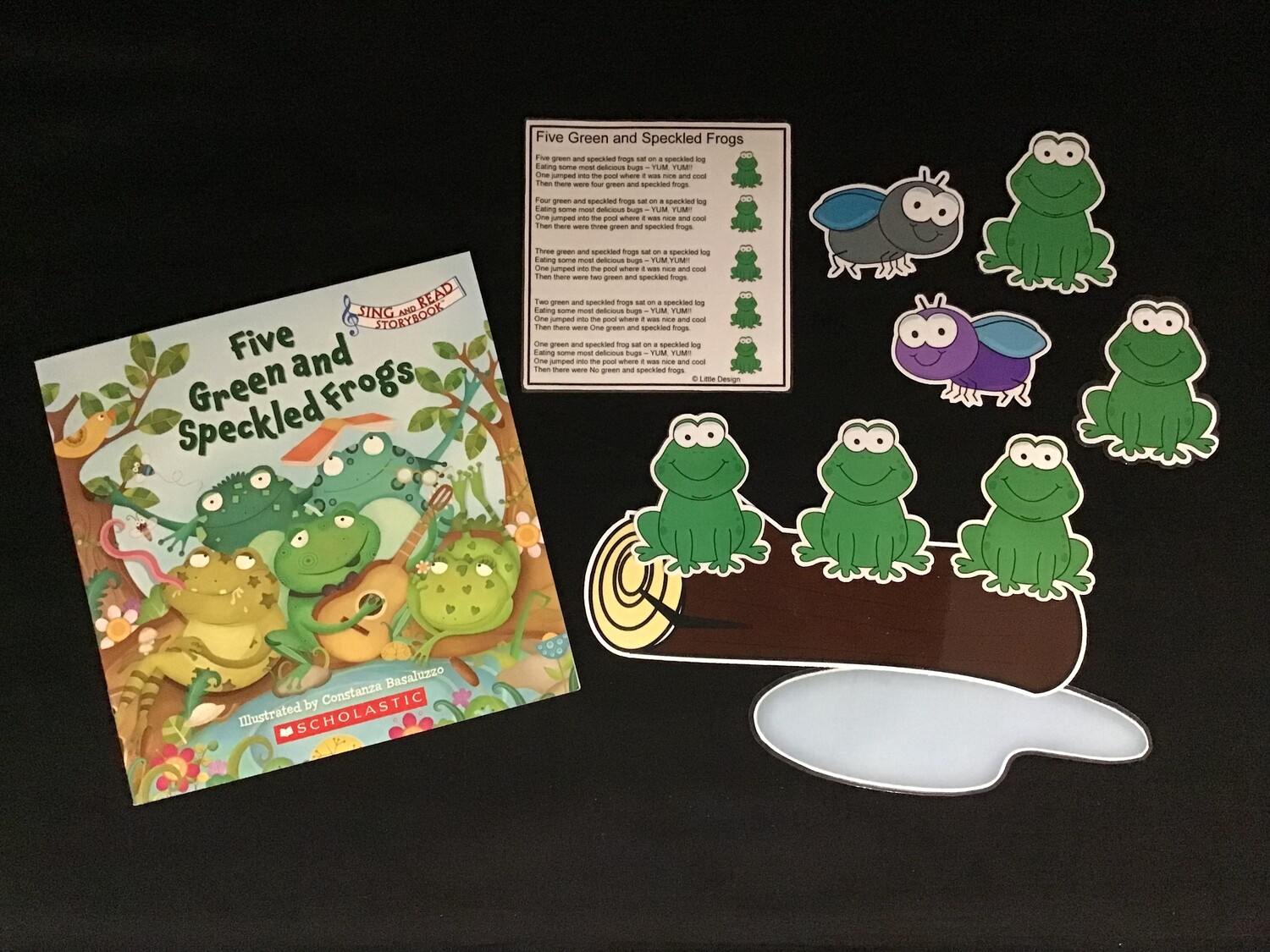 The Kiboomers Five Green And Speckled Frogs Five Green and Speckled Frogs Story Bag