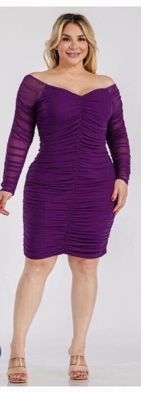 Eggplant mesh bodycon dress