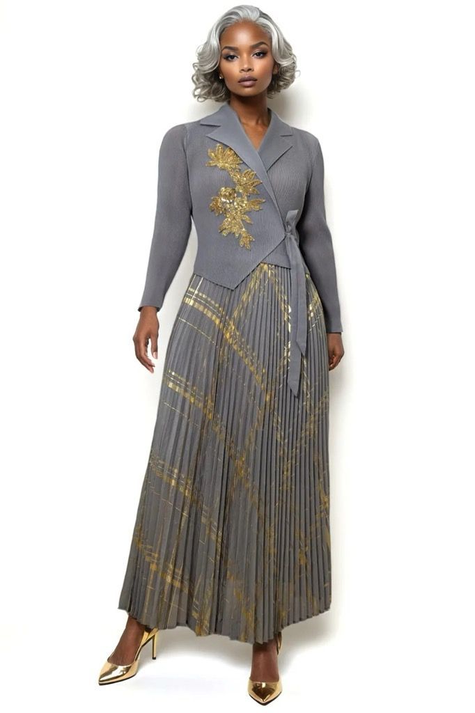 Wrap Dress with Gold