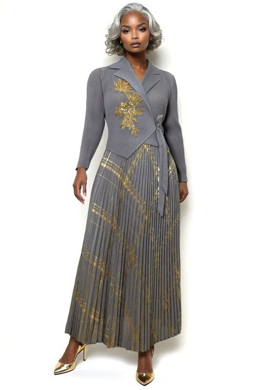 Wrap Dress with Gold