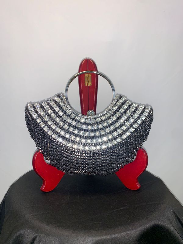 Clutch Purse with Crystalstones & Crystal Tassels