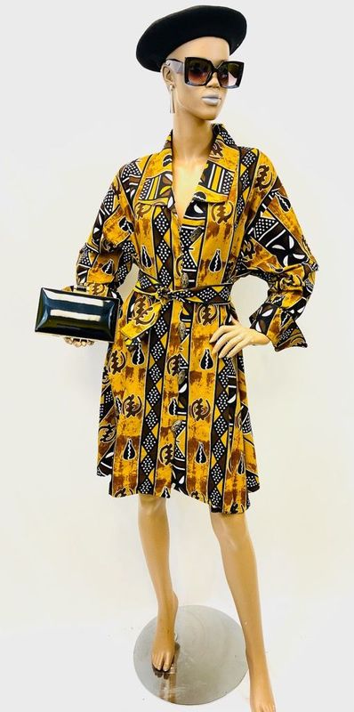 Ankara Coat Dress With Buttons