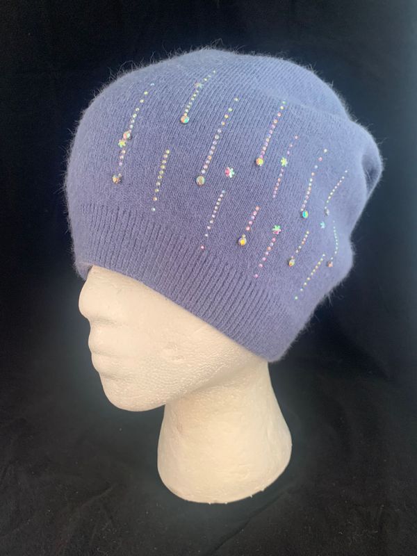 Wool & Acrylic Berets With Crystalstones.