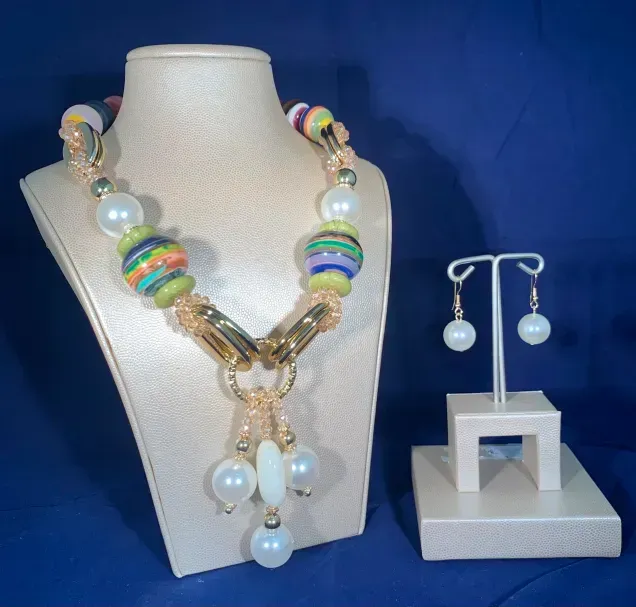 Gold With Multi Beads & Pearls