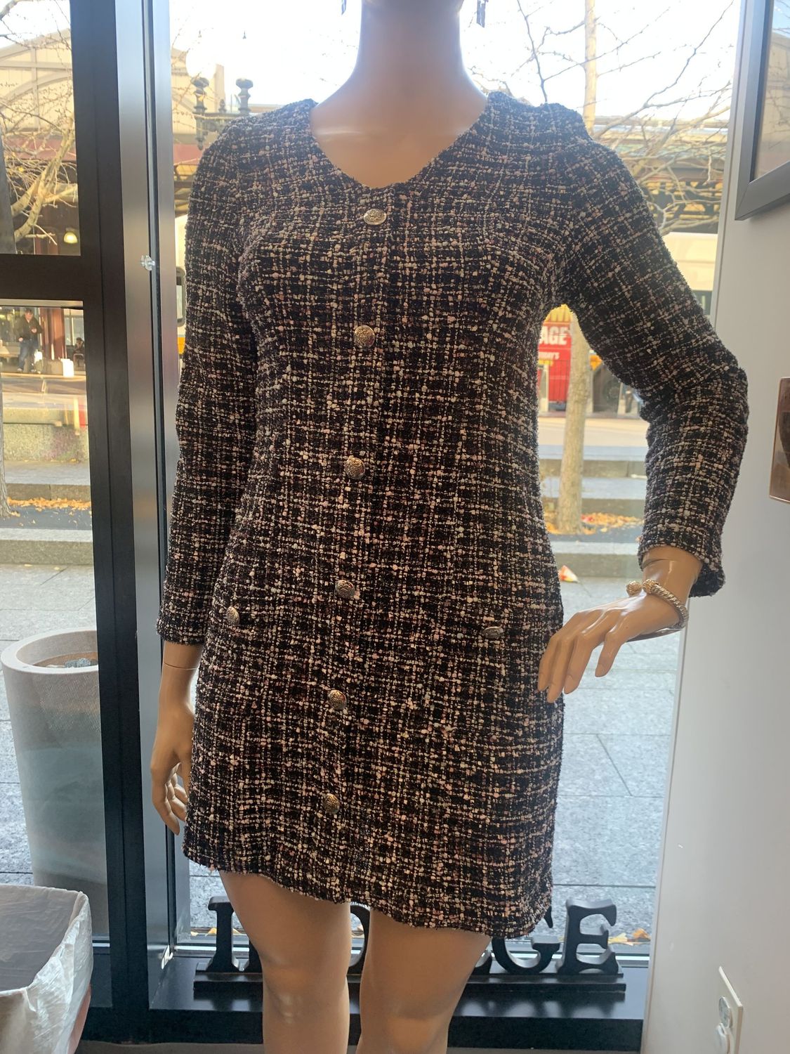 Black Multi Textured Dress