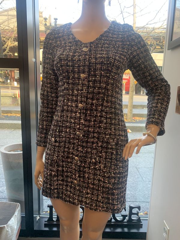 Black Multi Textured Dress