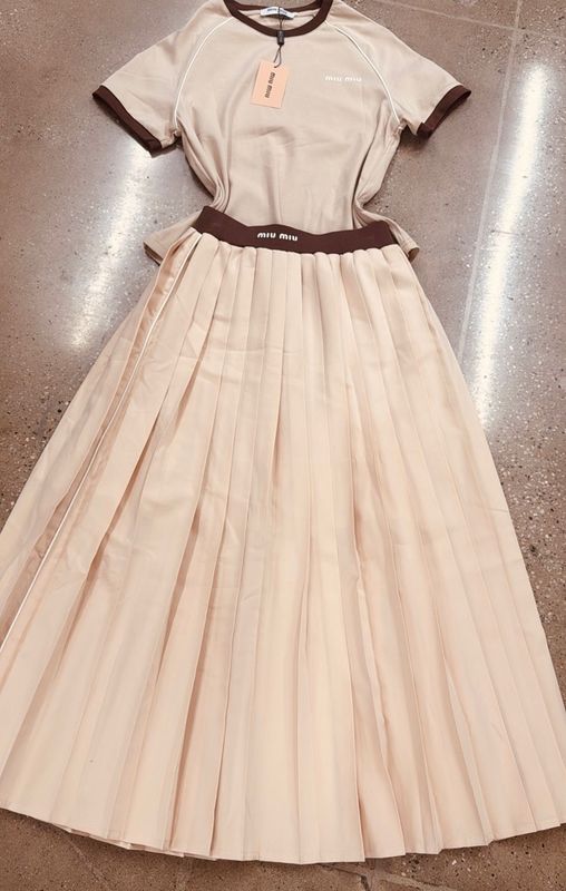 Beige & Brown Skirt Set Beige & Brown Skirt Set